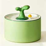 Cute Sprout Ceramic Cat Water Fountain
