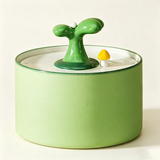Cute Sprout Ceramic Cat Water Fountain