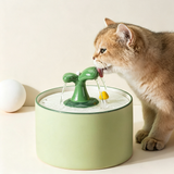 Cute Sprout Ceramic Cat Water Fountain