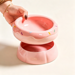 Donut Ceramic Raised Cat Bowl