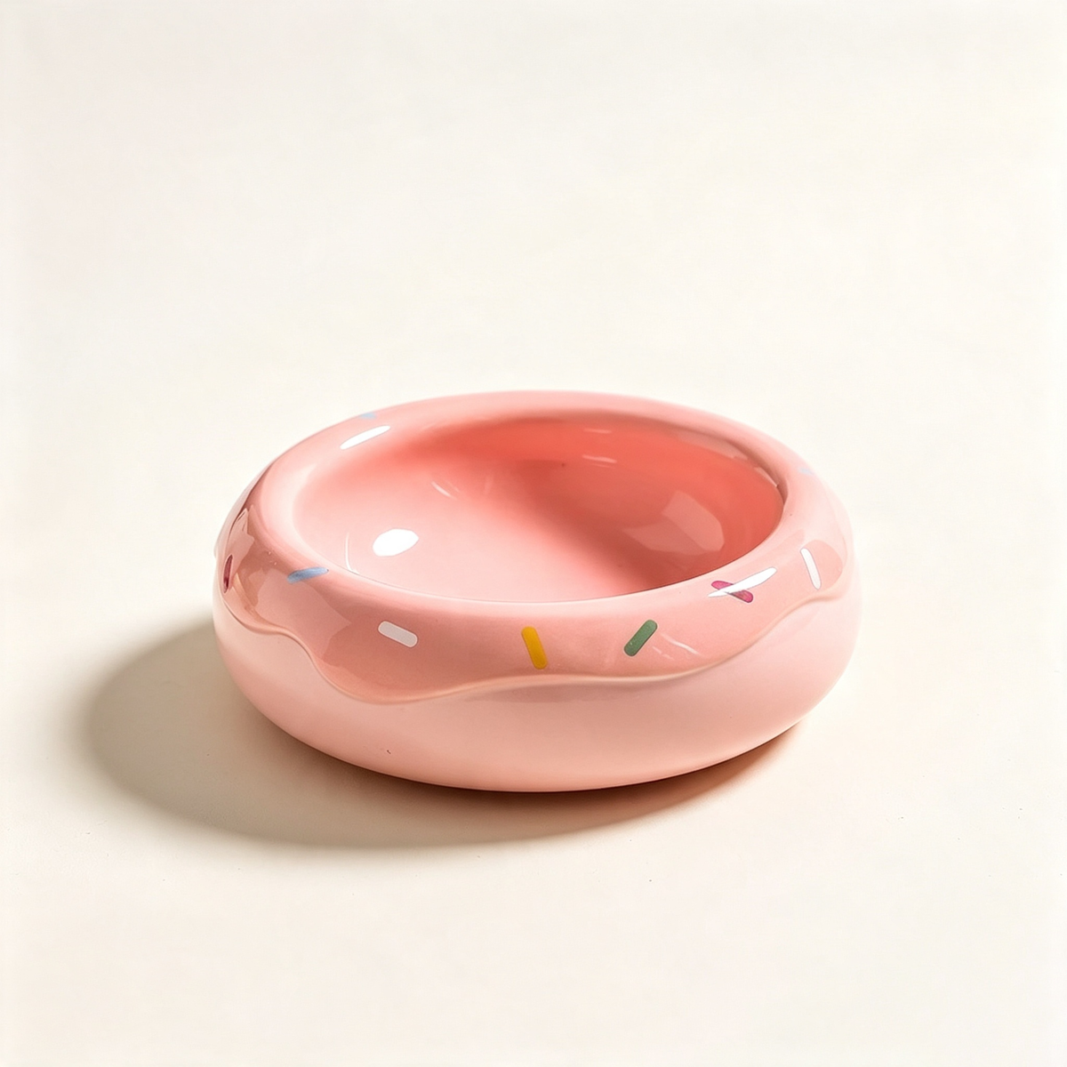 Donut Ceramic Raised Cat Bowl