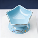 StarShaped Universe Ceramic Elevated Cat Bowl
